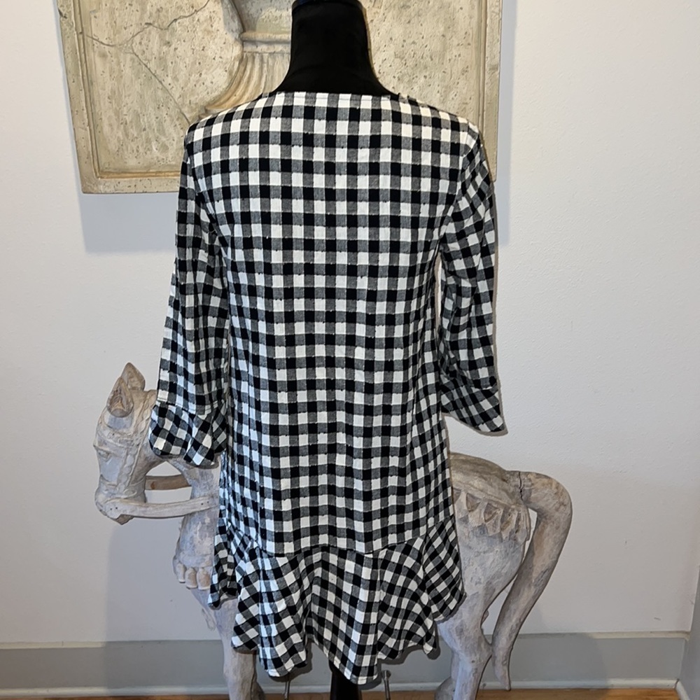 Zara Basic Collection Gingham Plaid Ruffle Bottom… - image 5